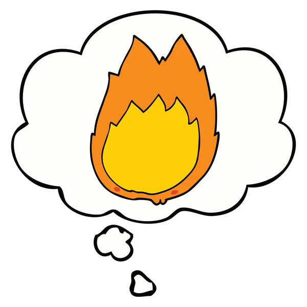 Φλόγες κινουμένων σχεδίων και φούσκα σκέψης — Διανυσματικό Αρχείο