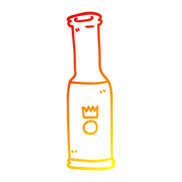 Varm gradient linje ritning tecknad flaska pop — Stock vektor