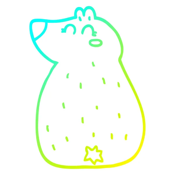 Froid dégradé ligne dessin mignon dessin animé ours — Image vectorielle