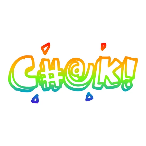 Regenboog gradiënt lijntekening cartoon zweer Word — Stockvector
