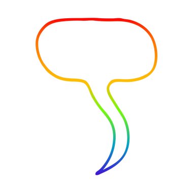 gökkuşağı gradyan çizgi çizim karikatür konuşma balonu