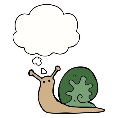 karikatür salyangoz ve düşünce balonu