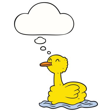 karikatür ördek ve düşünce balonu