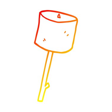 sıcak degrade çizgi çizim karikatür marshmallow tost