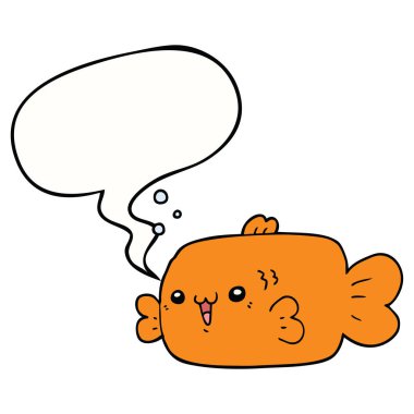 karikatür balık ve konuşma balonu