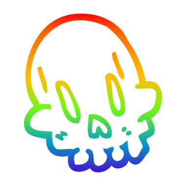 gökkuşağı gradyan çizgi çizim karikatür komik kafatası