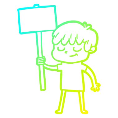 soğuk degrade çizgi çizim karikatür mutlu çocuk