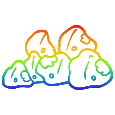 gökkuşağı degrade çizgi çizim karikatür altın kümeleri