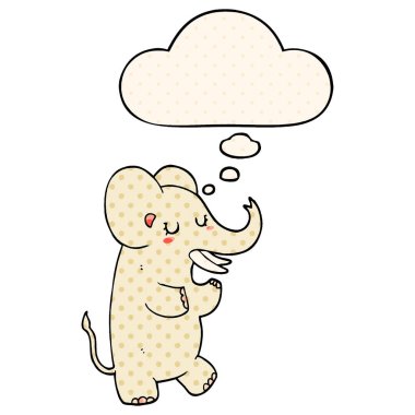 çizgi film fil ve çizgi roman tarzında düşünce balonu