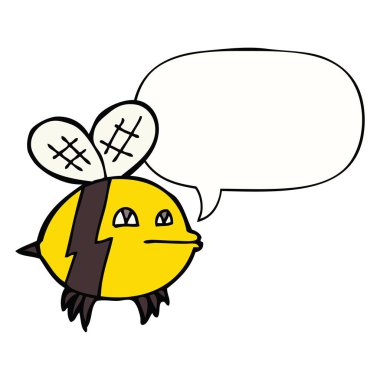 karikatür arı ve konuşma balonu