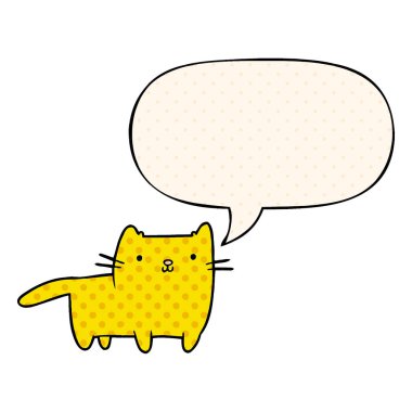 çizgi film kedi ve çizgi roman tarzında konuşma balonu