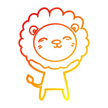 sıcak degrade çizgi çizim karikatür aslan