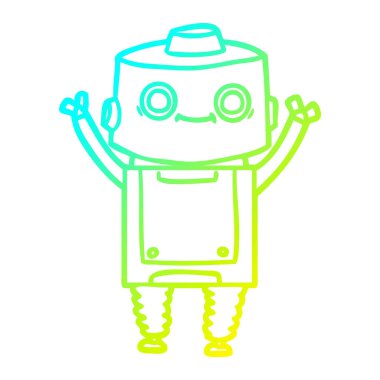 soğuk degrade çizgi çizim karikatür robot