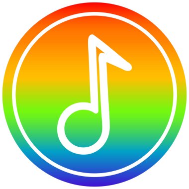 gökkuşağı spektrumunda müzik nota dairesel