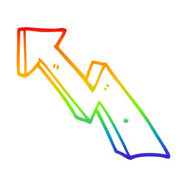 gökkuşağı degrade çizgi çizim karikatür yükselen ok