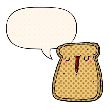 çizgi roman tarzında karikatür tost ve konuşma balonu