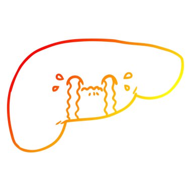 sıcak degrade çizgi çizim karikatür karaciğer