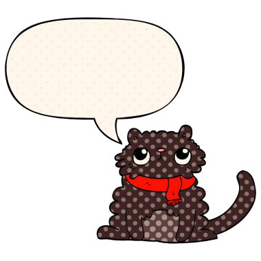 çizgi film kedi ve çizgi roman tarzında konuşma balonu