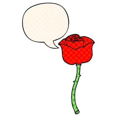 çizgi film gül ve çizgi roman tarzında konuşma balonu