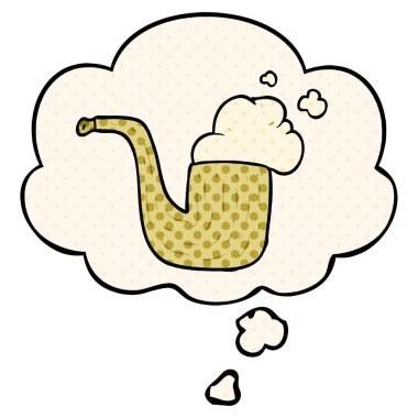 çizgi film piposu ve çizgi roman tarzında düşünce balonu