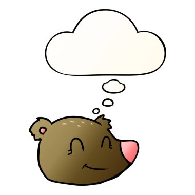 çizgi film mutlu ayı yüz ve pürüzsüz degrade st kabarcık düşünce