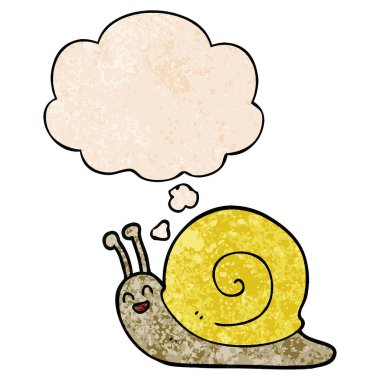 grunge doku desen tarzı karikatür salyangoz ve düşünce balonu