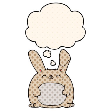 çizgi film tavşan ve çizgi roman tarzında düşünce balonu