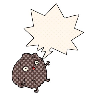 çizgi roman tarzında çizgi film kaya düşme ve konuşma balonu