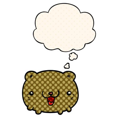 komik karikatür ayı ve çizgi roman tarzında kabarcık düşünce