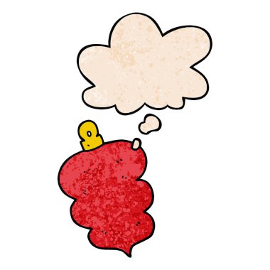 karikatür noel bauble ve grunge doku pa düşünce balonu