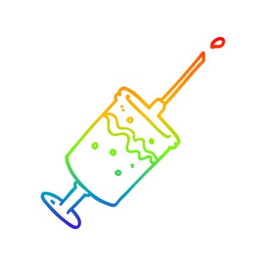 gökkuşağı gradyan çizgi çizim karikatür şırınga iğne