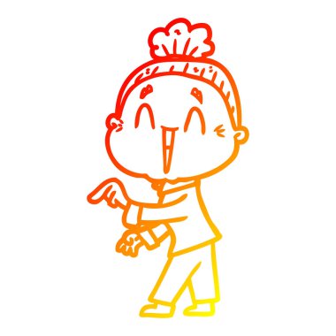 sıcak degrade çizgi çizim karikatür mutlu yaşlı bayan