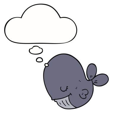 karikatür balina ve düşünce kabarcık