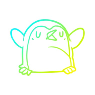 soğuk degrade çizgi çizim Karikatür penguen