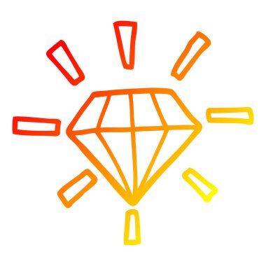 sıcak degrade çizgi çizim karikatür dövme elmas