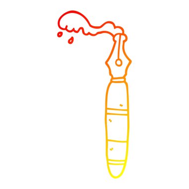 sıcak degrade çizgi çizim karikatür dolma kalem