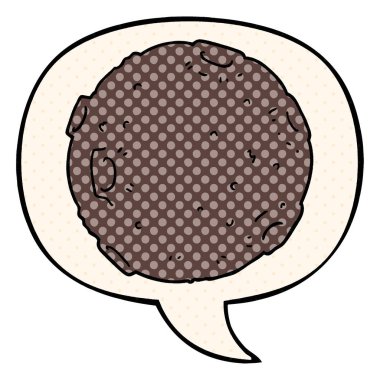 çizgi roman tarzında karikatür ay ve konuşma balonu