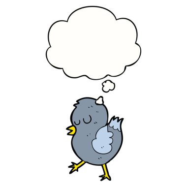 karikatür kuş ve düşünce balonu