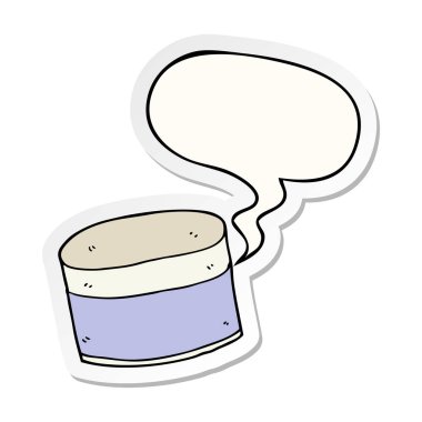 karikatür pot ve konuşma kabarcık etiket