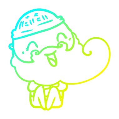 soğuk degrade çizgi çizim mutlu sakallı adam