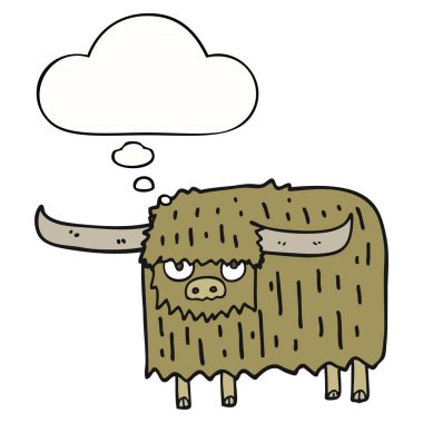 karikatür kıllı ve düşünce balonu