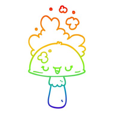 gökkuşağı degrade çizgi çizim karikatür mantar spoor bulut ile