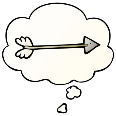 çizgi film ok ve pürüzsüz degrade tarzında düşünce balonu