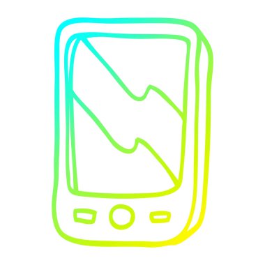 soğuk degrade çizgi çizim karikatür cep telefonu