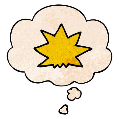 karikatür patlama ve grunge doku desen s düşünce balonu
