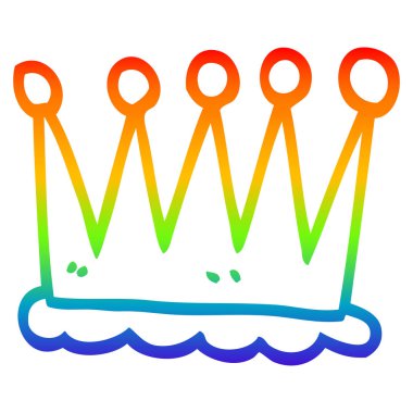 gökkuşağı gradyan çizgi çizim karikatür taç sembolü