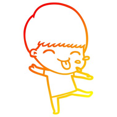 sıcak degrade çizgi çizim karikatür çocuk dil dışarı yapışmasını