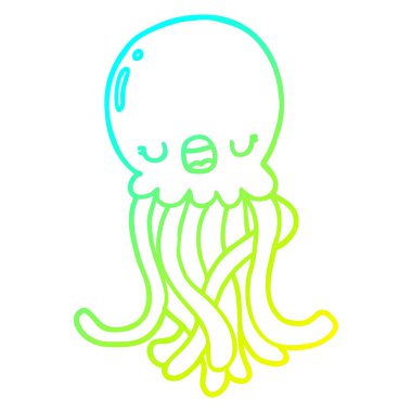 soğuk degrade çizgi çizim karikatür denizanası