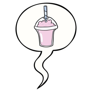 karikatür smoothie ve konuşma balonu