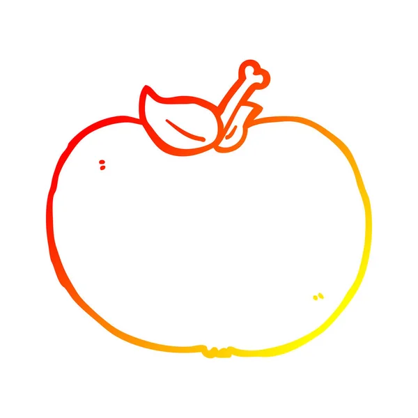 Linha gradiente quente desenho cartoon maçã —  Vetores de Stock